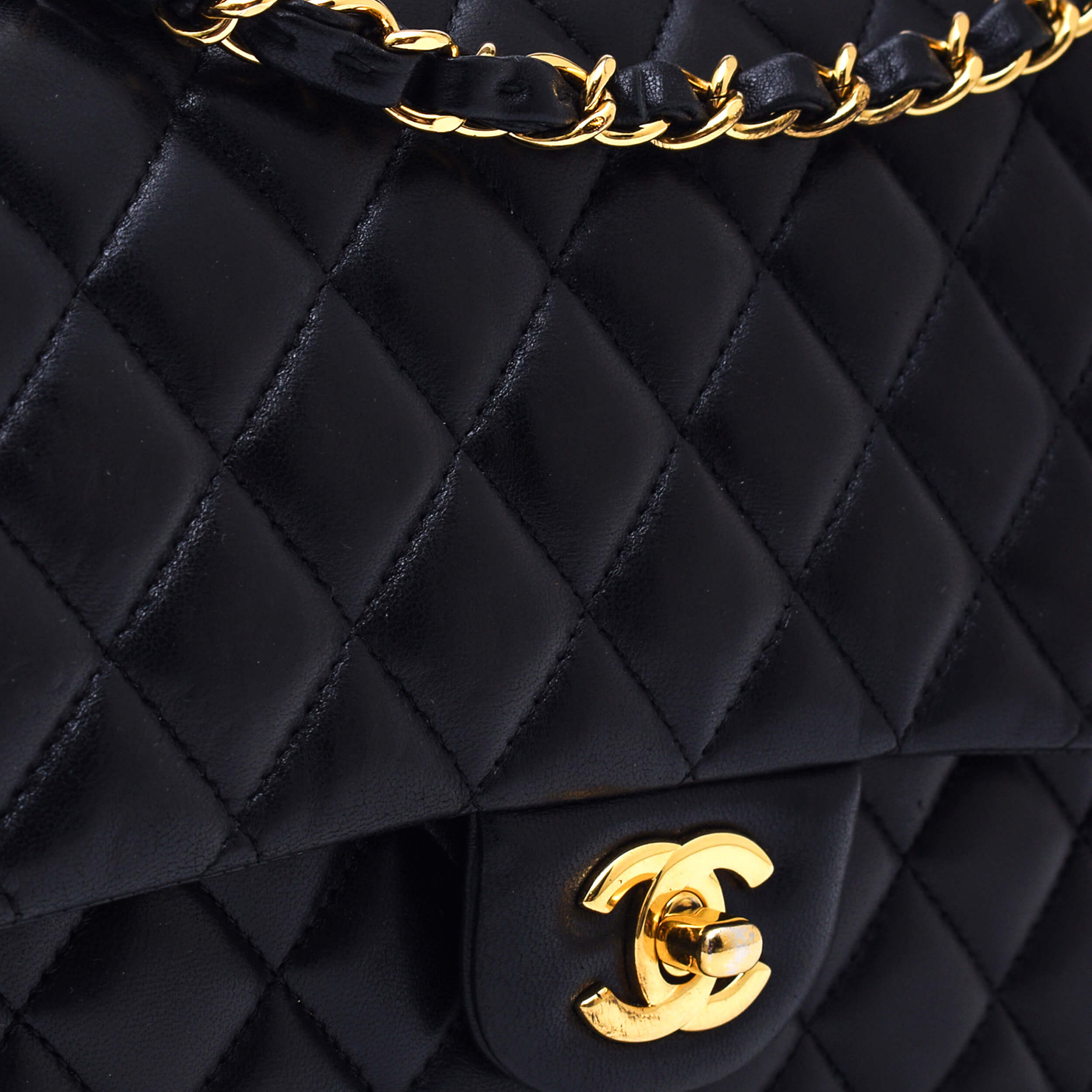 Chanel - Quilted Lambskin Leather Medium Double Flap 11.12 Bag 